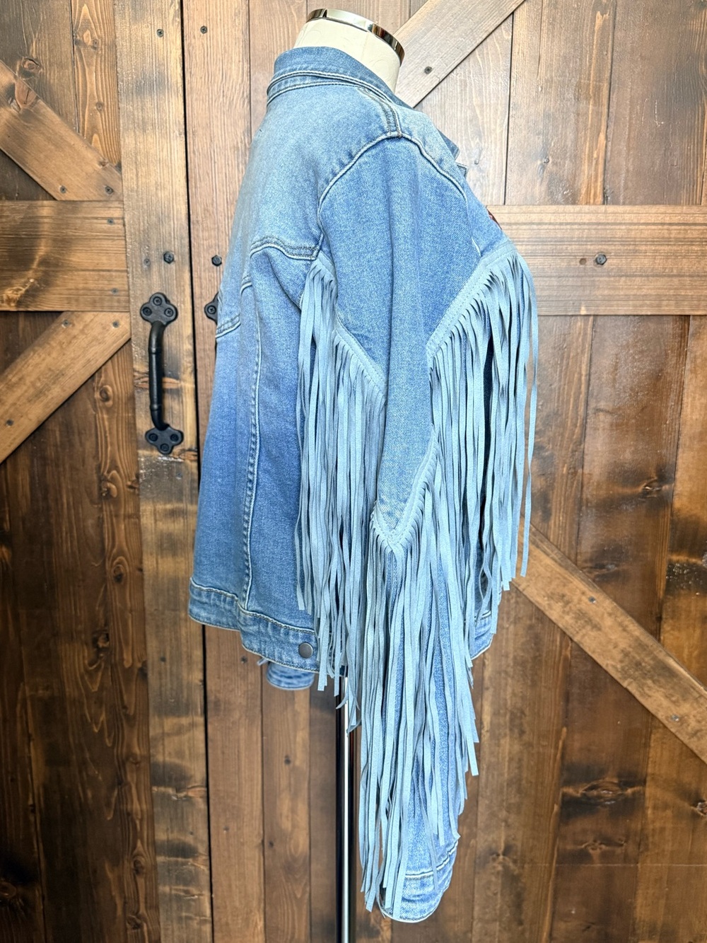 NEW Rock & Roll Denim Western Fringe Denim Jean Jacket Size XL - Picture 5 of 10